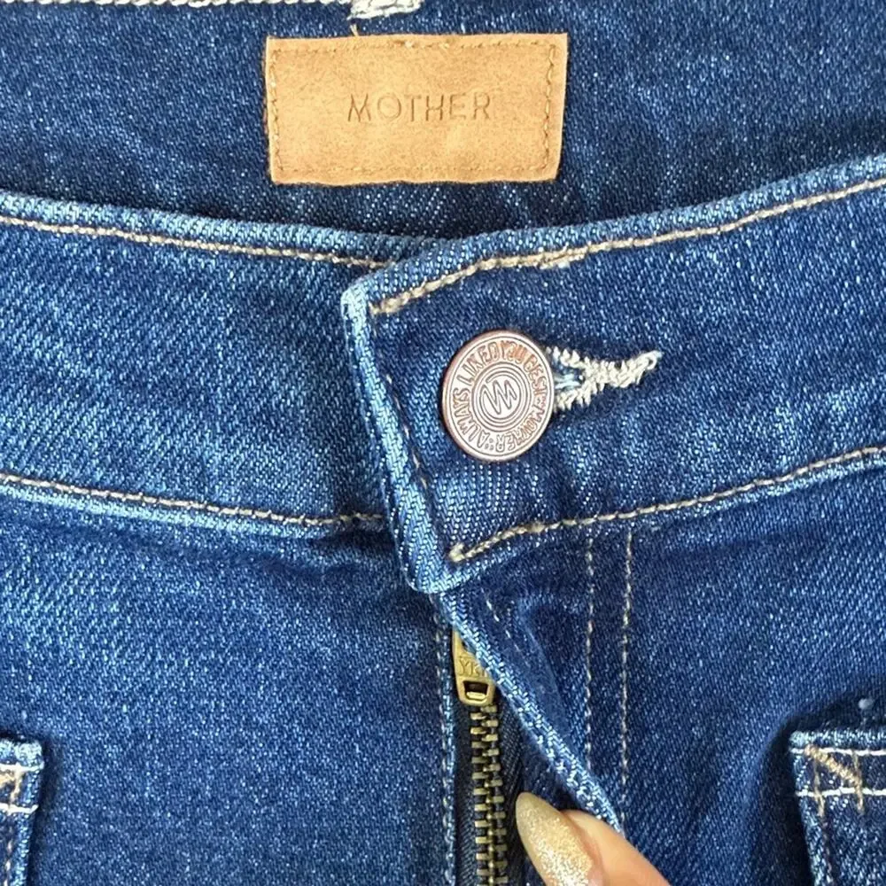 NWT! MOTHER The Lil Rambler Patch Pocket High Waist Straight Leg Jeans size 31P - Picture 5 of 16